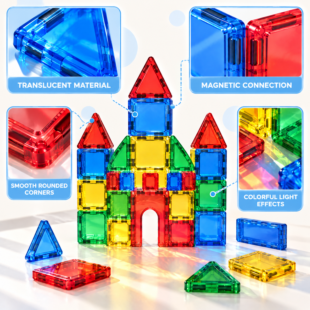 Valnermere™ Magnetic Castle Building Tile Set
