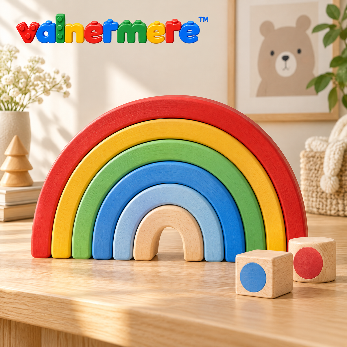 Valnermere™ Wooden Rainbow Stacking Toy