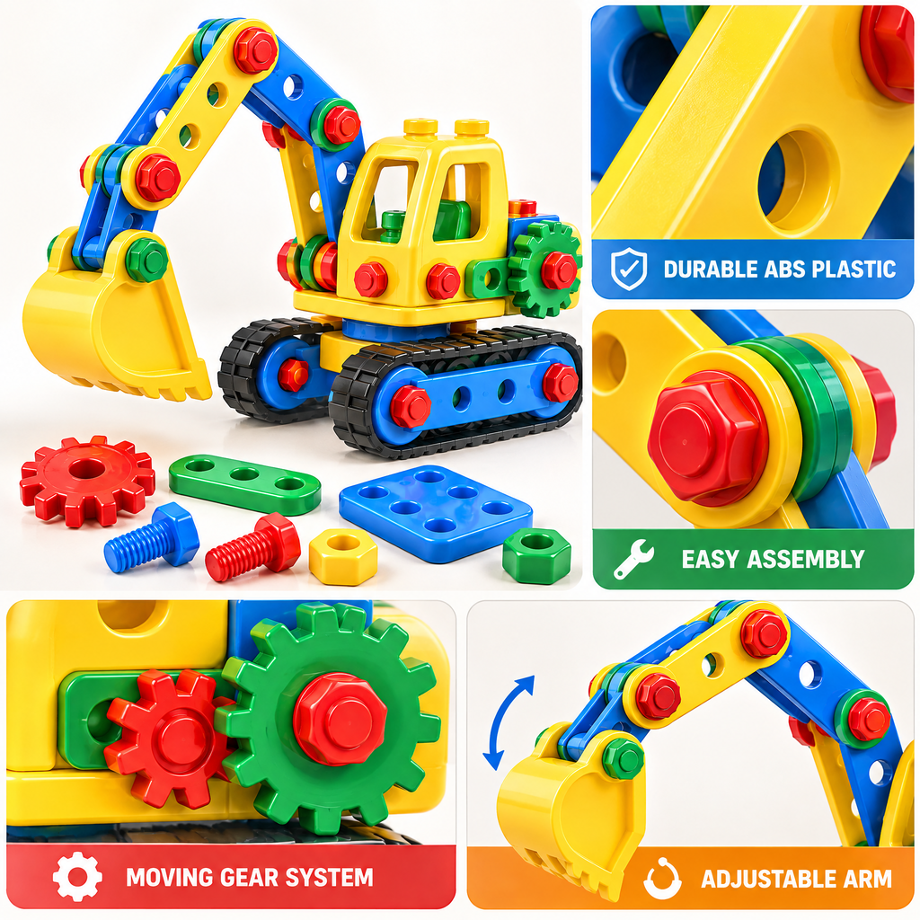 Valnermere™ Build & Play Construction Excavator Set