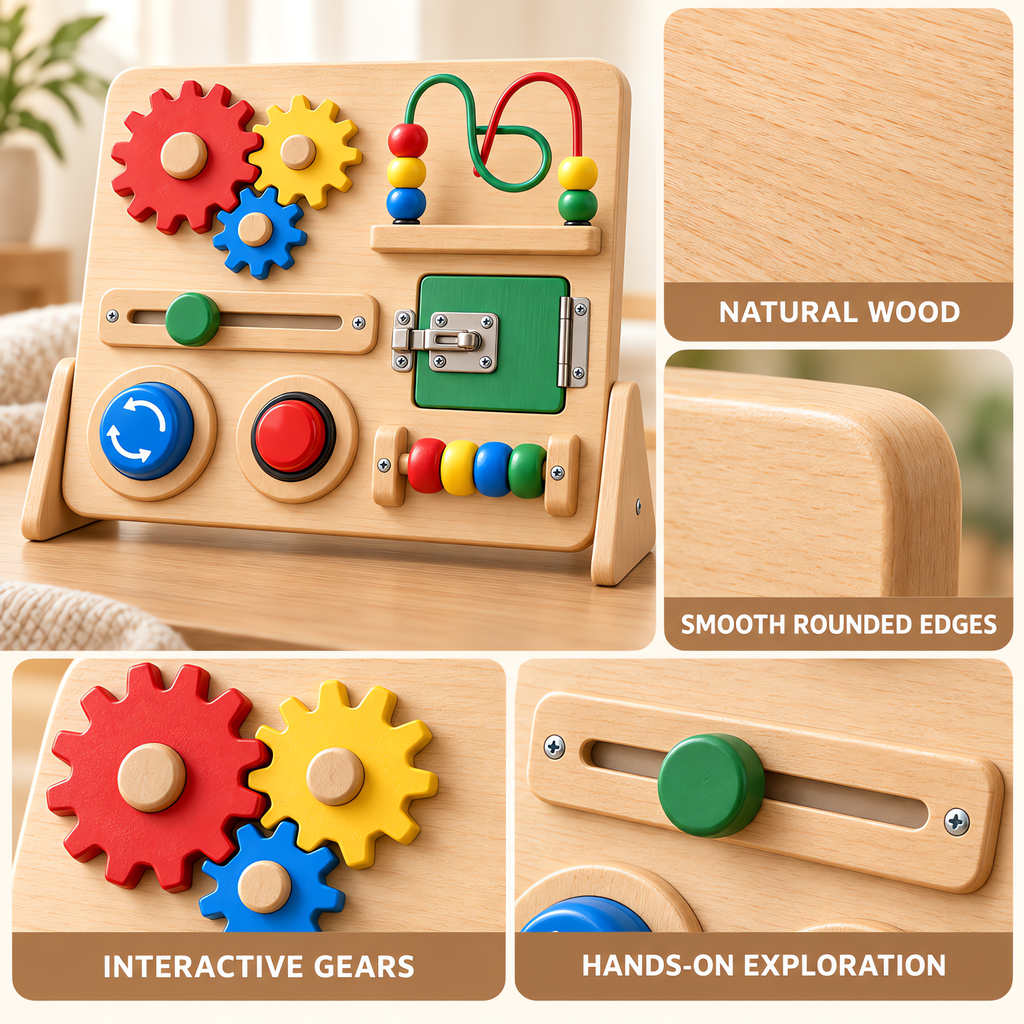 Valnermere™ Wooden Montessori Busy Board