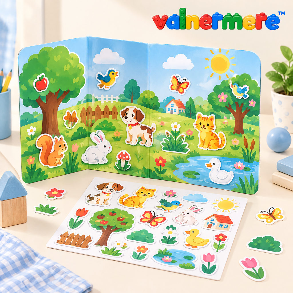 Valnermere™ Reusable Animal Sticker Scene Book