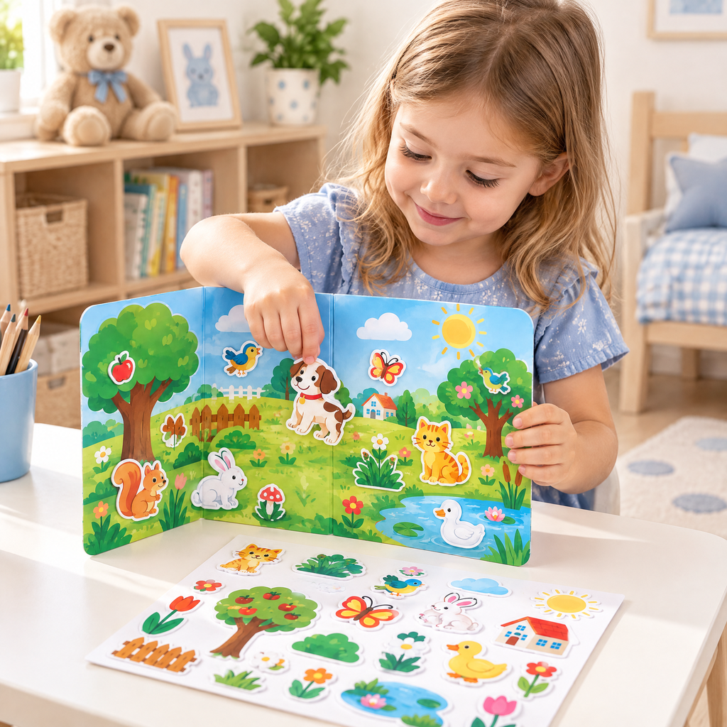 Valnermere™ Reusable Animal Sticker Scene Book