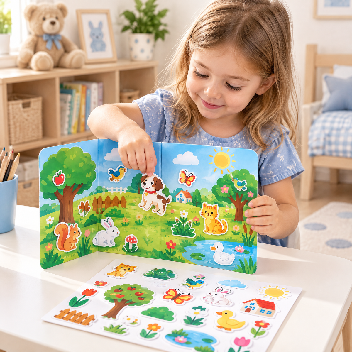 Valnermere™ Reusable Animal Sticker Scene Book