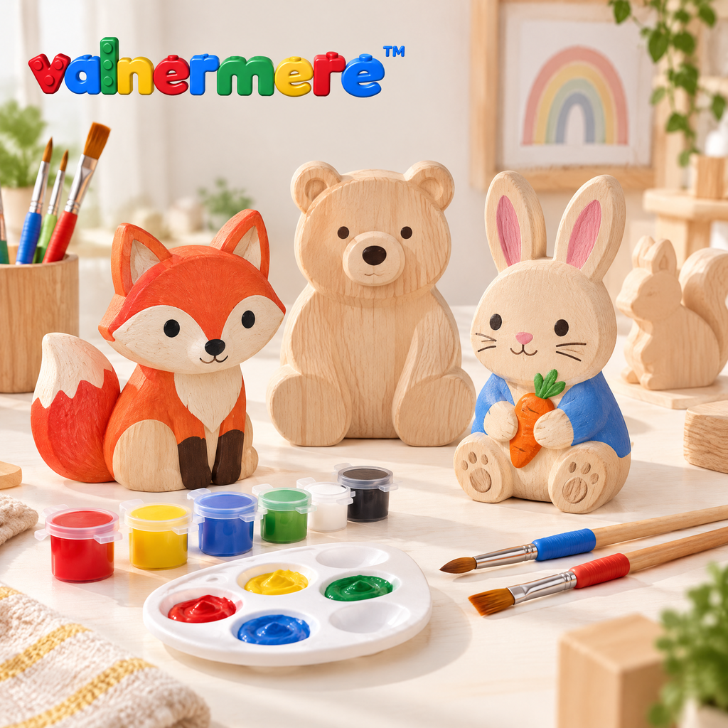 Valnermere™ Paint-Your-Own Wooden Animal Craft Kit