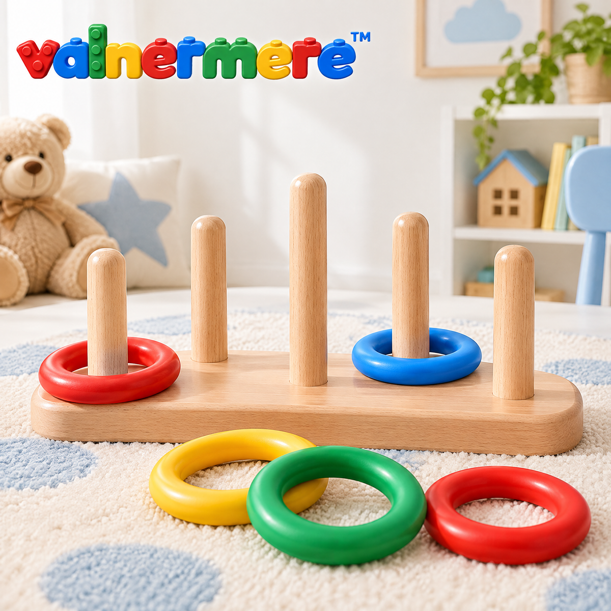 Valnermere™ Wooden Ring Stacking Toss Game