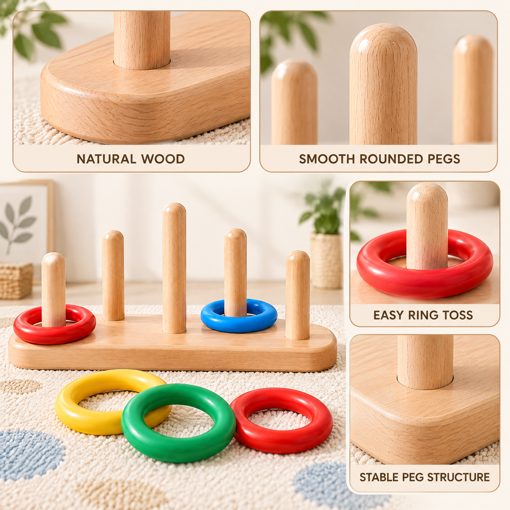 Valnermere™ Wooden Ring Stacking Toss Game